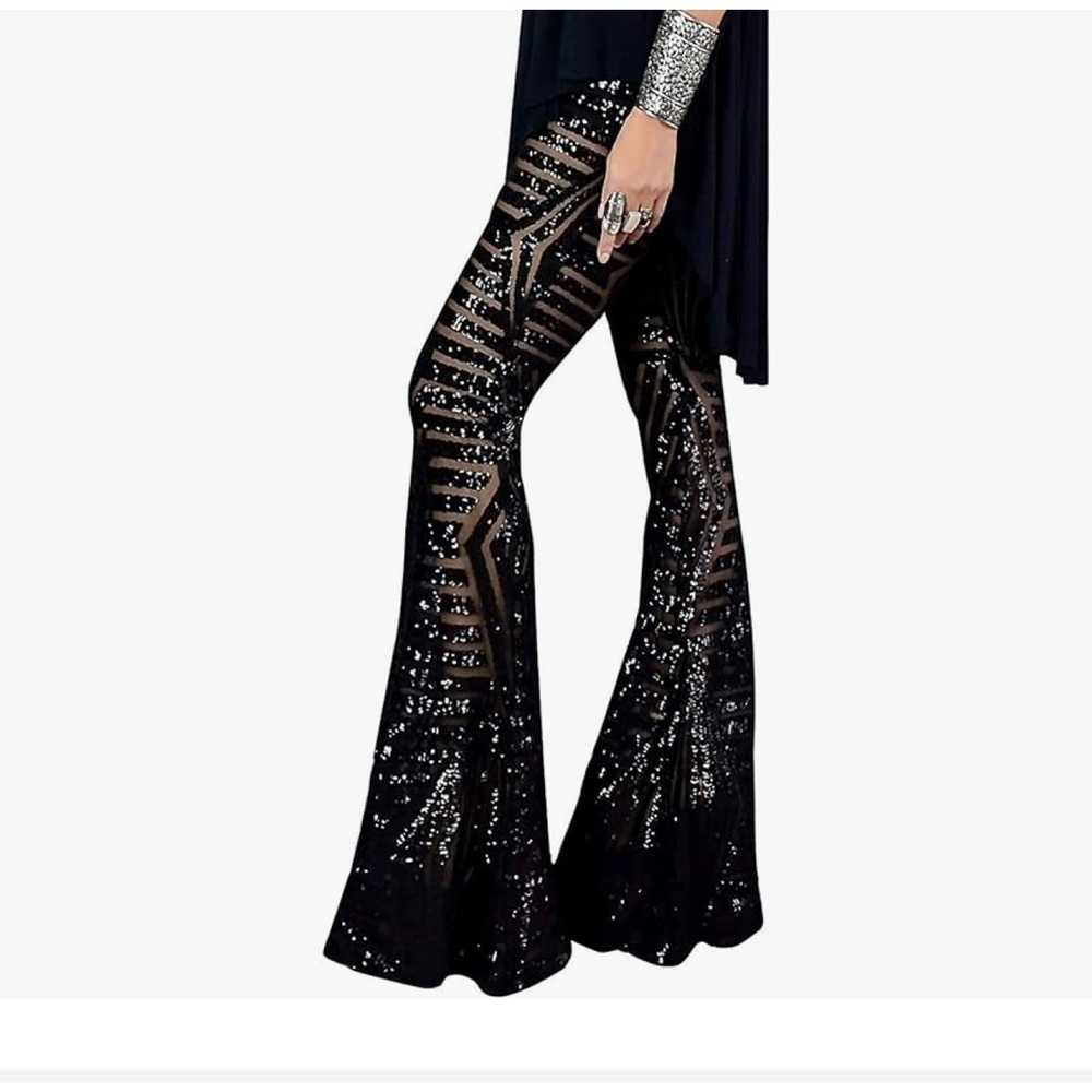 Boutique 9 Black Sequin Flare Pants